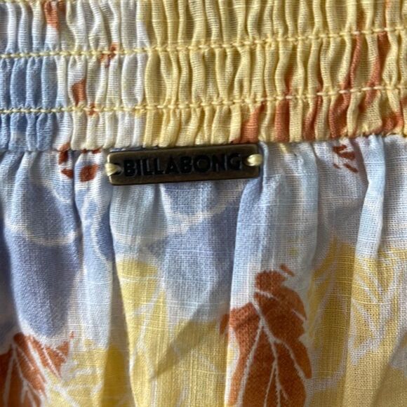 NWT Billabong Late Night Shirt Small Yellow Floral Butterfly Boho - Picture 11 of 12